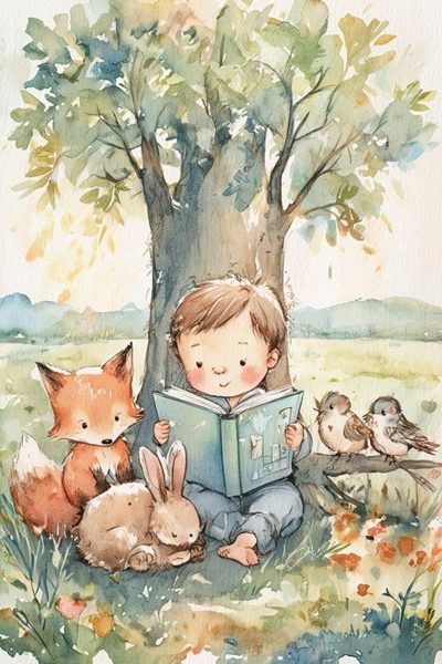 Whimsical watercolor children's book illustration sample